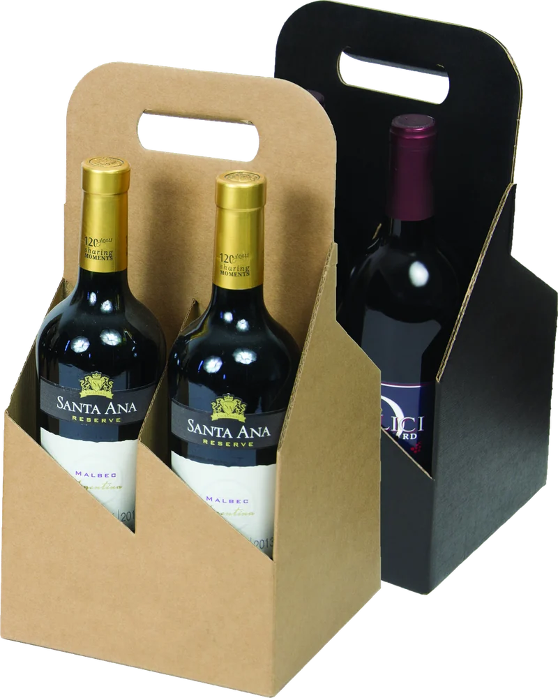 4 Wine Bottle Cardboard Carrier – 100/Box
