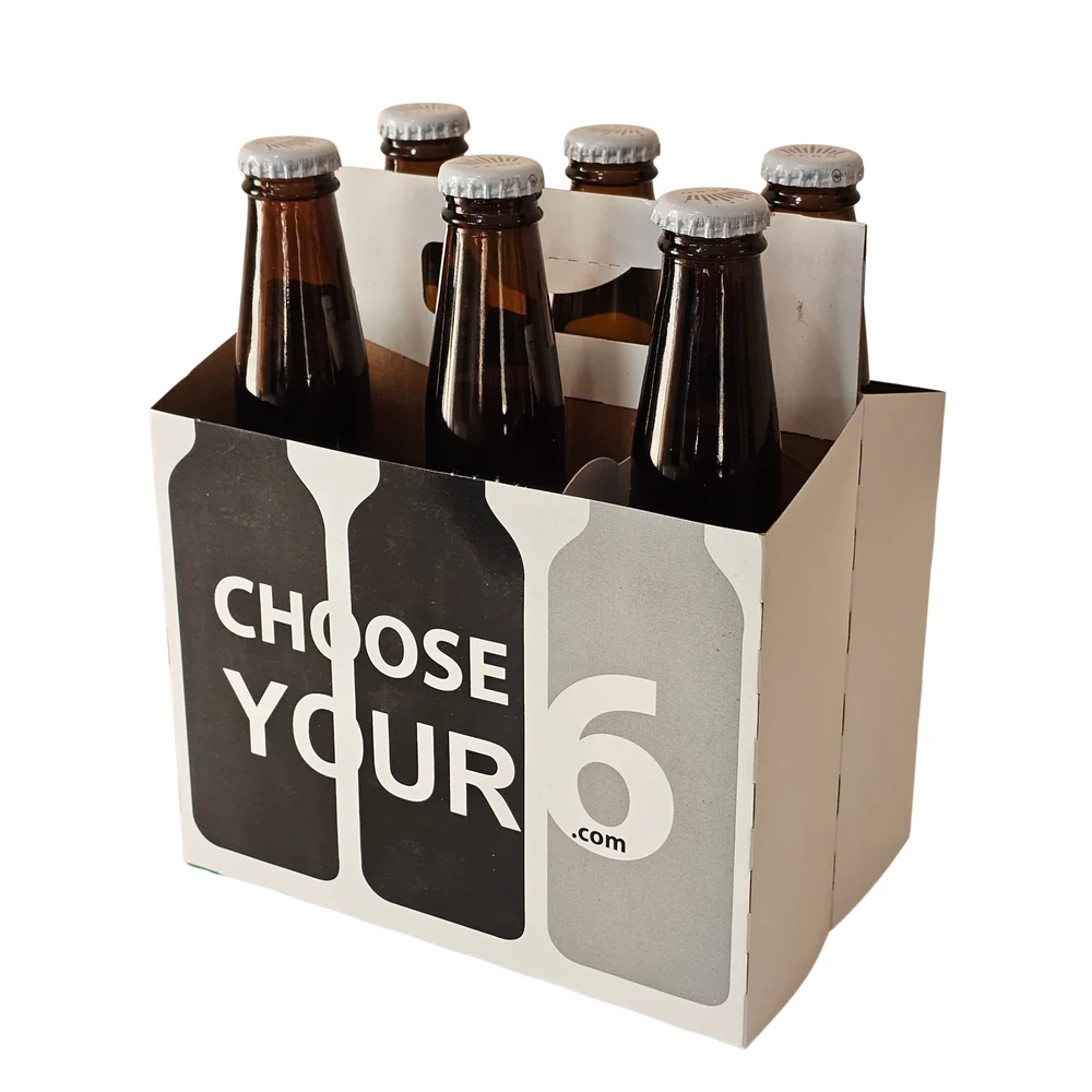 6 Pack Pick Six Classic Printed Cardboard Carrier – 150 per Box